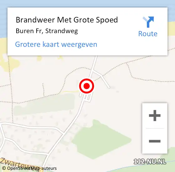 Locatie op kaart van de 112 melding: Brandweer Met Grote Spoed Naar Buren Fr, Strandweg op 13 juni 2014 08:32