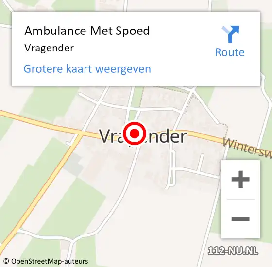 Locatie op kaart van de 112 melding: Ambulance Met Spoed Naar Vragender op 13 juni 2021 11:55