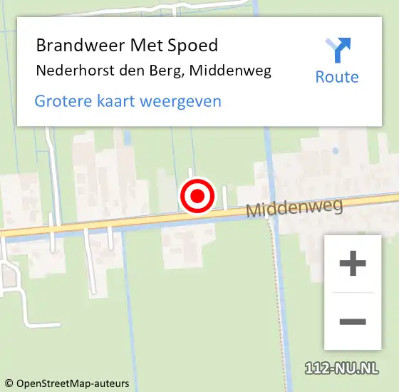 Locatie op kaart van de 112 melding: Brandweer Met Spoed Naar Nederhorst den Berg, Middenweg op 13 juni 2021 11:56