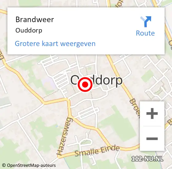 Locatie op kaart van de 112 melding: Brandweer Ouddorp op 13 juni 2021 11:59