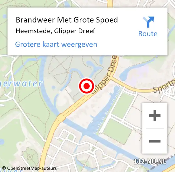 Locatie op kaart van de 112 melding: Brandweer Met Grote Spoed Naar Heemstede, Glipper Dreef op 13 juni 2021 13:04