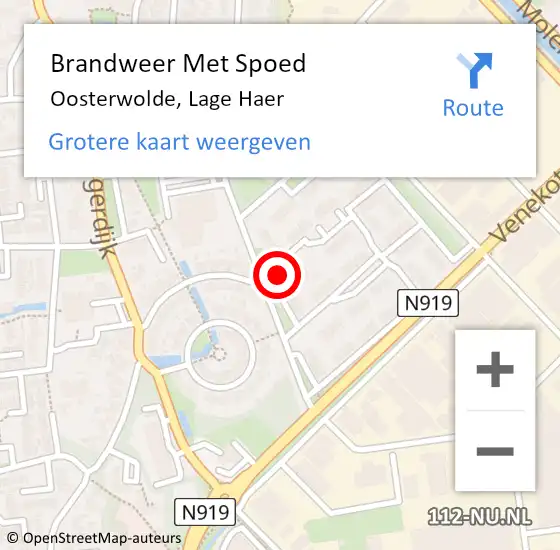 Locatie op kaart van de 112 melding: Brandweer Met Spoed Naar Oosterwolde, Lage Haer op 13 juni 2021 13:17