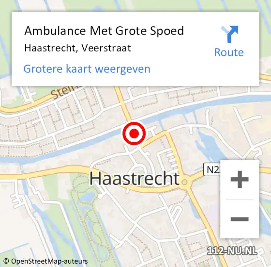 Locatie op kaart van de 112 melding: Ambulance Met Grote Spoed Naar Haastrecht, Veerstraat op 13 juni 2021 13:23