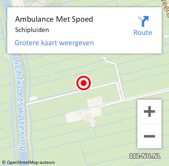 Locatie op kaart van de 112 melding: Ambulance Met Spoed Naar Schipluiden op 13 juni 2021 13:41