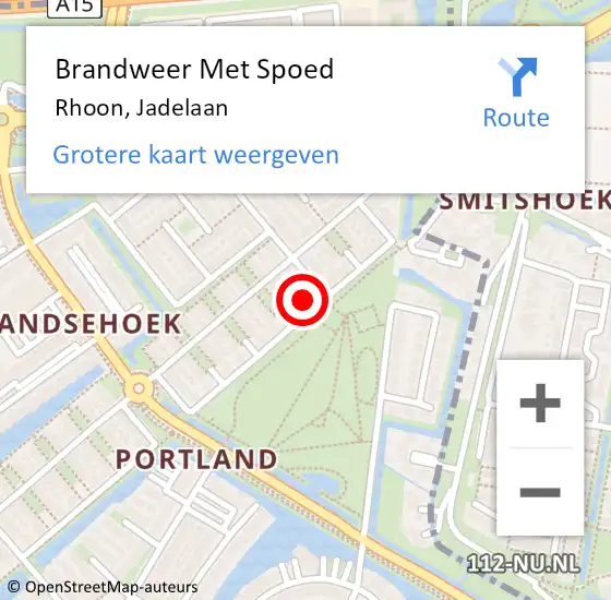 Locatie op kaart van de 112 melding: Brandweer Met Spoed Naar Rhoon, Jadelaan op 13 juni 2021 13:43