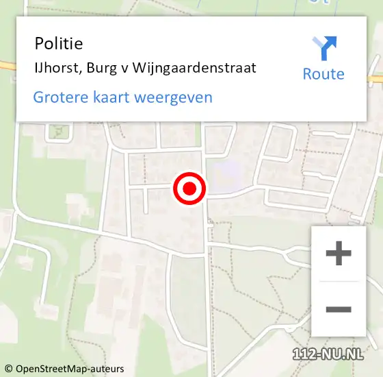 Locatie op kaart van de 112 melding: Politie IJhorst, Burg v Wijngaardenstraat op 13 juni 2021 13:47
