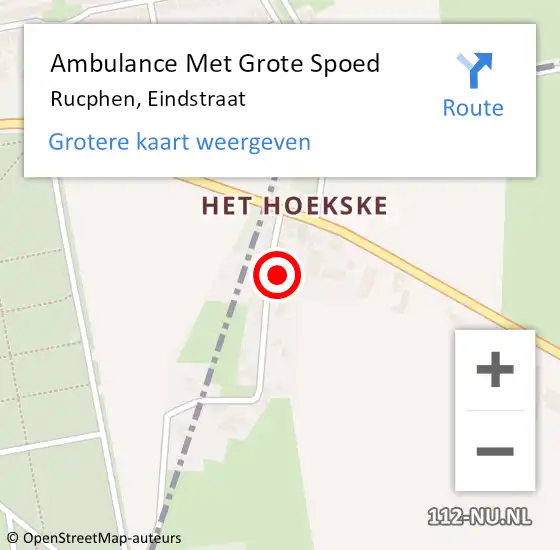 Locatie op kaart van de 112 melding: Ambulance Met Grote Spoed Naar Rucphen, Eindstraat op 13 juni 2014 08:42