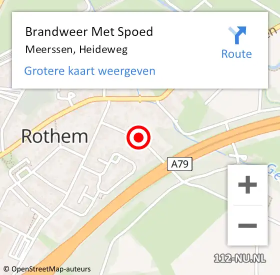 Locatie op kaart van de 112 melding: Brandweer Met Spoed Naar Meerssen, Heideweg op 13 juni 2021 14:05