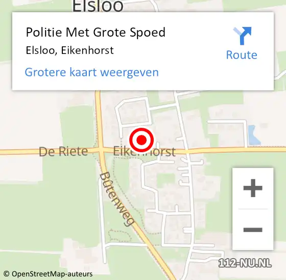 Locatie op kaart van de 112 melding: Politie Met Grote Spoed Naar Elsloo, Eikenhorst op 13 juni 2021 14:17