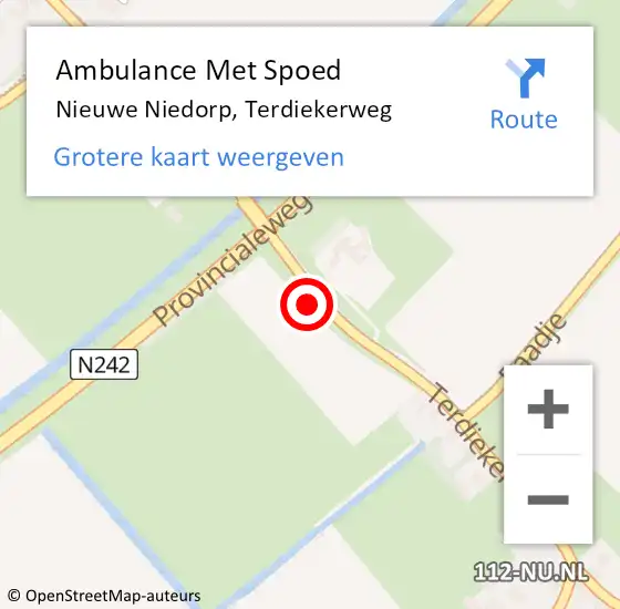 Locatie op kaart van de 112 melding: Ambulance Met Spoed Naar Nieuwe Niedorp, Terdiekerweg op 13 juni 2021 14:22