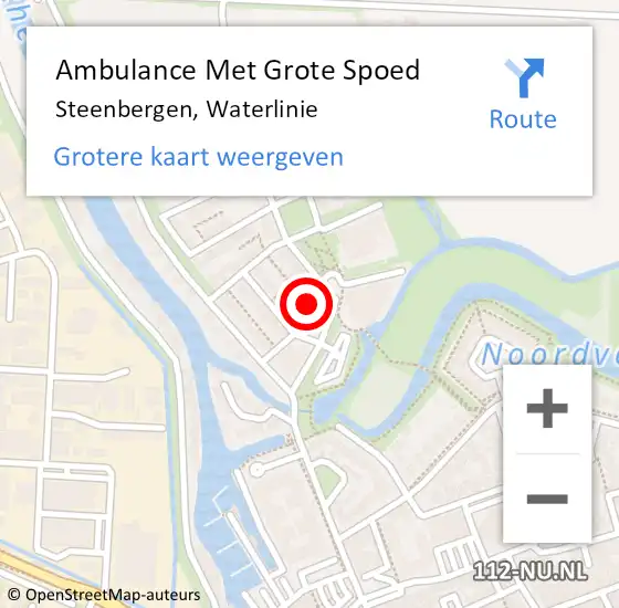 Locatie op kaart van de 112 melding: Ambulance Met Grote Spoed Naar Steenbergen, Waterlinie op 13 juni 2021 14:39