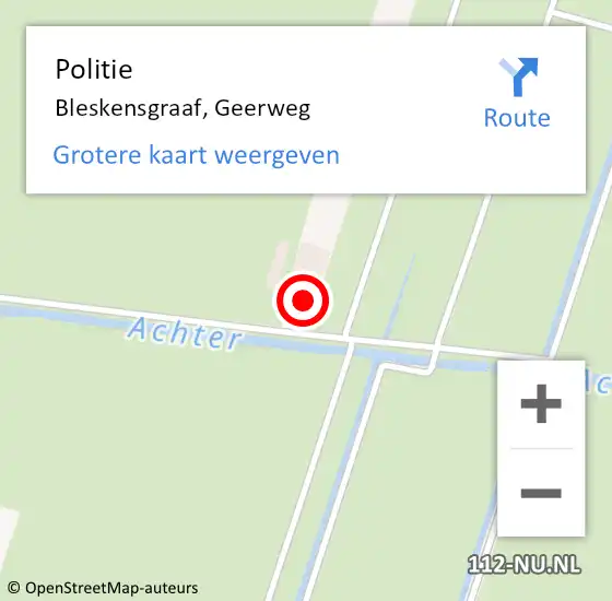 Locatie op kaart van de 112 melding: Politie Bleskensgraaf, Geerweg op 13 juni 2021 14:54