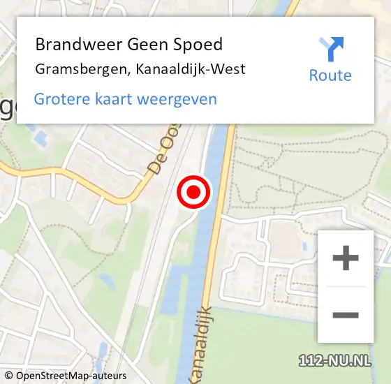 Locatie op kaart van de 112 melding: Brandweer Geen Spoed Naar Gramsbergen, Kanaaldijk-West op 13 juni 2021 15:00