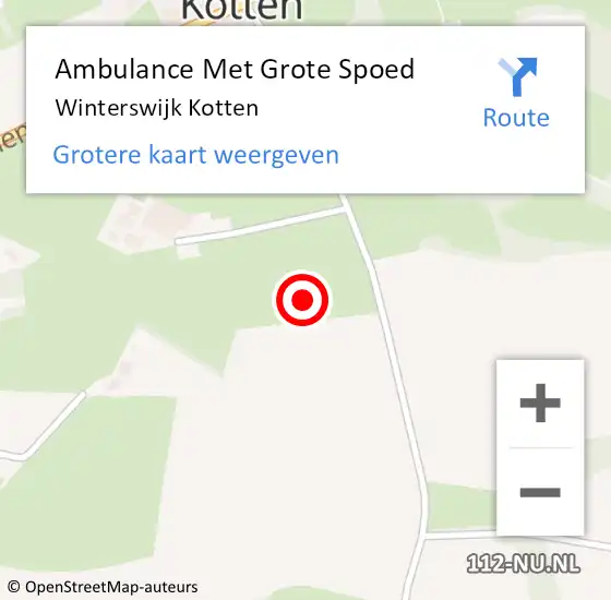 Locatie op kaart van de 112 melding: Ambulance Met Grote Spoed Naar Winterswijk Kotten op 13 juni 2021 15:08