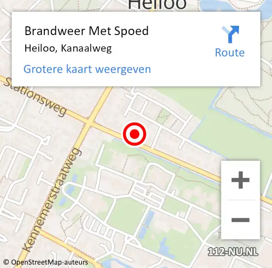 Locatie op kaart van de 112 melding: Brandweer Met Spoed Naar Heiloo, Kanaalweg op 13 juni 2021 15:19