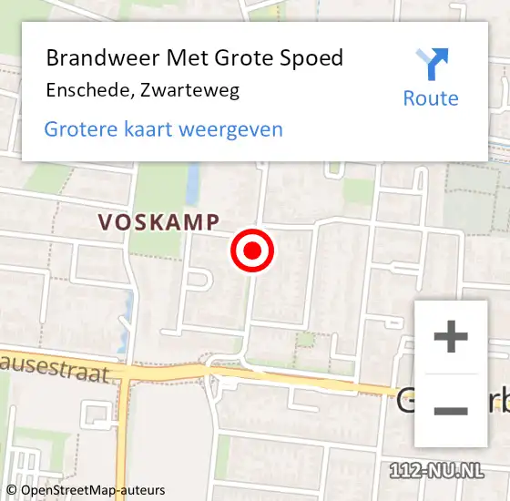 Locatie op kaart van de 112 melding: Brandweer Met Grote Spoed Naar Enschede, Zwarteweg op 13 juni 2021 15:21