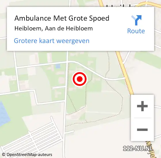 Locatie op kaart van de 112 melding: Ambulance Met Grote Spoed Naar Heibloem, Aan de Heibloem op 13 juni 2021 15:27