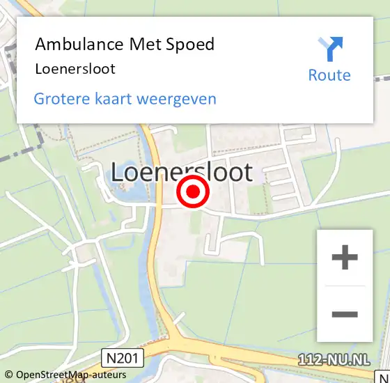 Locatie op kaart van de 112 melding: Ambulance Met Spoed Naar Loenersloot op 13 juni 2021 15:41