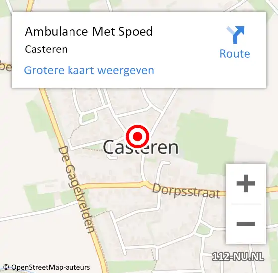 Locatie op kaart van de 112 melding: Ambulance Met Spoed Naar Casteren op 13 juni 2021 15:57