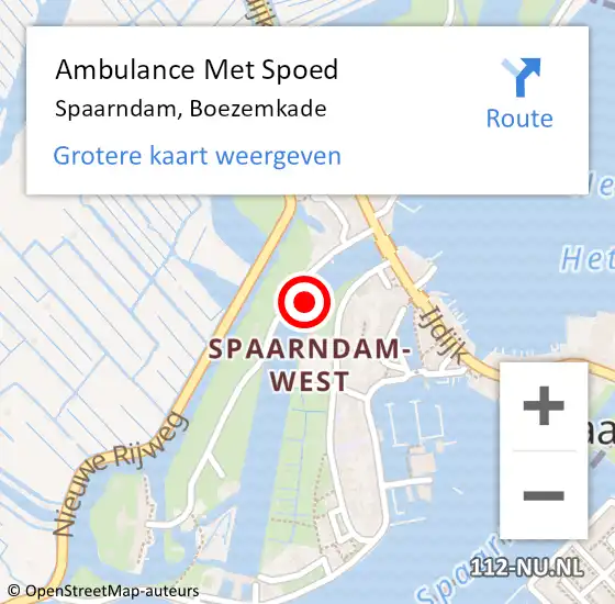 Locatie op kaart van de 112 melding: Ambulance Met Spoed Naar Spaarndam, Boezemkade op 13 juni 2021 16:03