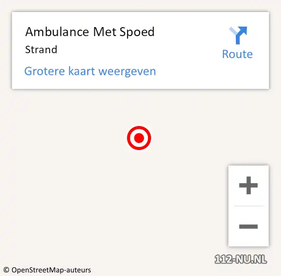 Locatie op kaart van de 112 melding: Ambulance Met Spoed Naar Strand op 13 juni 2021 16:14
