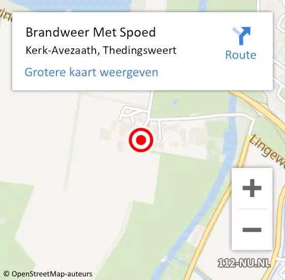 Locatie op kaart van de 112 melding: Brandweer Met Spoed Naar Kerk-Avezaath, Thedingsweert op 13 juni 2021 16:21