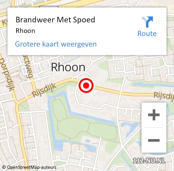 Locatie op kaart van de 112 melding: Brandweer Met Spoed Naar Rhoon op 13 juni 2021 16:47