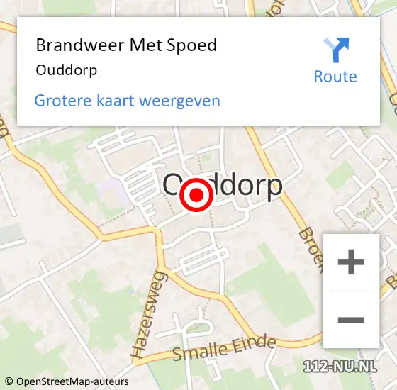 Locatie op kaart van de 112 melding: Brandweer Met Spoed Naar Ouddorp op 13 juni 2021 16:53