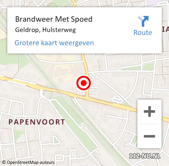 Locatie op kaart van de 112 melding: Brandweer Met Spoed Naar Geldrop, Hulsterweg op 13 juni 2021 16:55