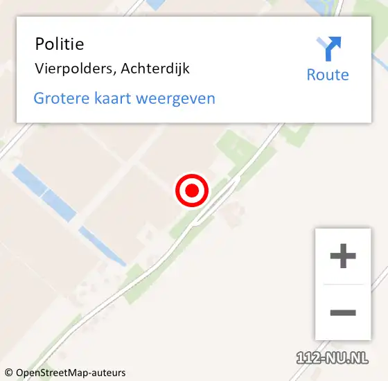 Locatie op kaart van de 112 melding: Politie Vierpolders, Achterdijk op 13 juni 2021 17:09