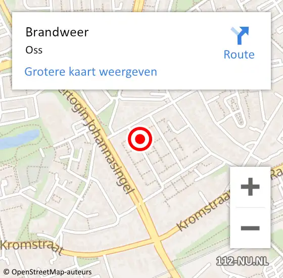 Locatie op kaart van de 112 melding: Brandweer Oss op 13 juni 2021 17:22