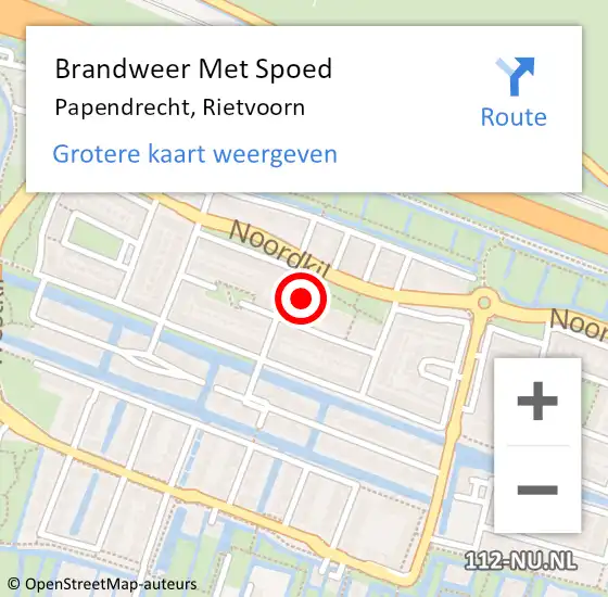 Locatie op kaart van de 112 melding: Brandweer Met Spoed Naar Papendrecht, Rietvoorn op 13 juni 2014 09:05