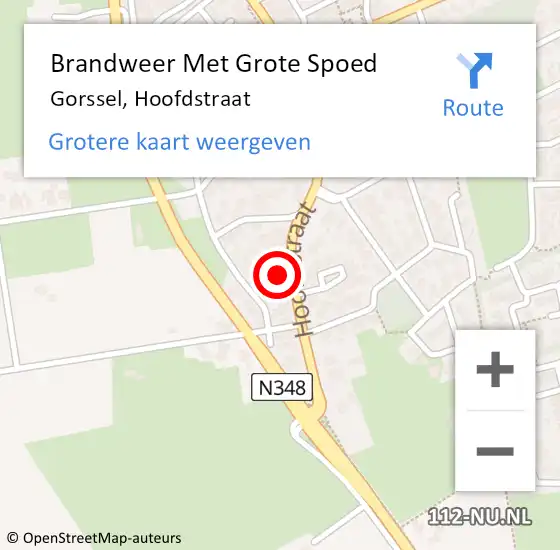 Locatie op kaart van de 112 melding: Brandweer Met Grote Spoed Naar Gorssel, Hoofdstraat op 13 juni 2021 18:07