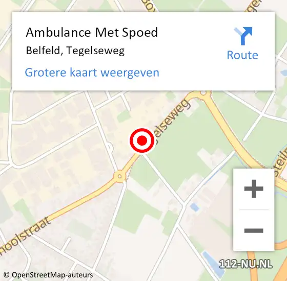 Locatie op kaart van de 112 melding: Ambulance Met Spoed Naar Belfeld, Tegelseweg op 13 juni 2021 18:47