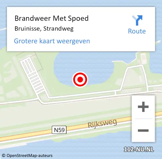 Locatie op kaart van de 112 melding: Brandweer Met Spoed Naar Bruinisse, Strandweg op 13 juni 2021 18:48