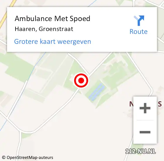 Locatie op kaart van de 112 melding: Ambulance Met Spoed Naar Haaren, Groenstraat op 13 juni 2014 09:10