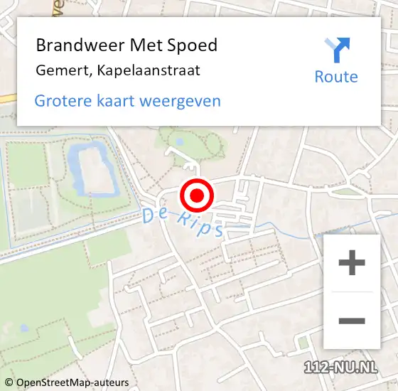 Locatie op kaart van de 112 melding: Brandweer Met Spoed Naar Gemert, Kapelaanstraat op 13 juni 2021 19:10