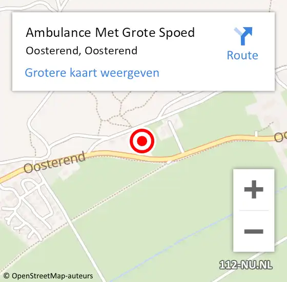 Locatie op kaart van de 112 melding: Ambulance Met Grote Spoed Naar Oosterend, Oosterend op 13 juni 2021 19:43
