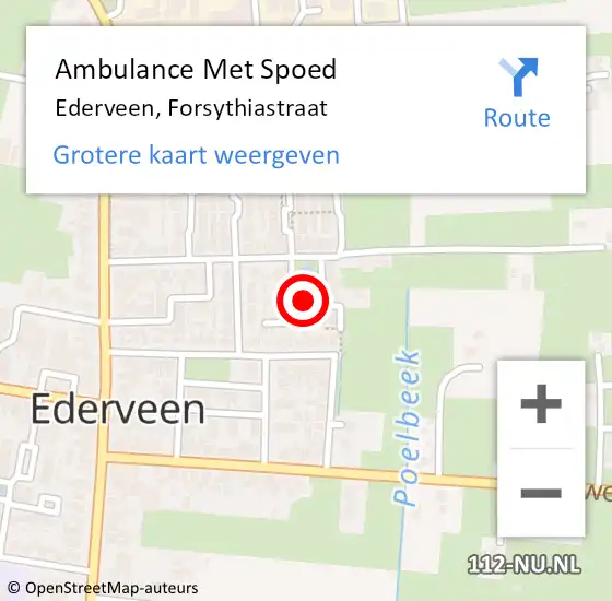 Locatie op kaart van de 112 melding: Ambulance Met Spoed Naar Ederveen, Forsythiastraat op 13 juni 2021 19:57