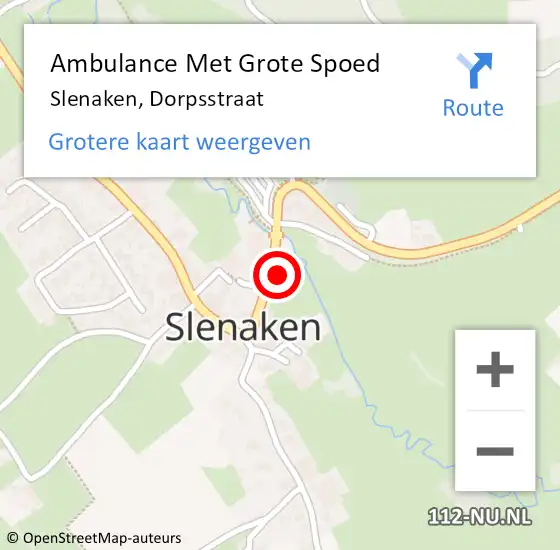 Locatie op kaart van de 112 melding: Ambulance Met Grote Spoed Naar Slenaken, Dorpsstraat op 13 juni 2014 09:14