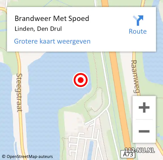 Locatie op kaart van de 112 melding: Brandweer Met Spoed Naar Linden, Den Drul op 13 juni 2021 21:04