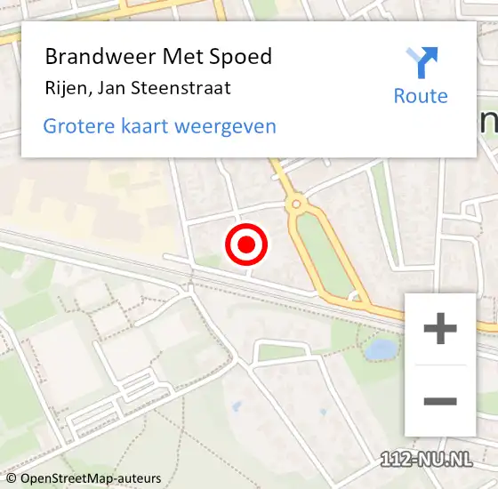 Locatie op kaart van de 112 melding: Brandweer Met Spoed Naar Rijen, Jan Steenstraat op 13 juni 2021 21:17