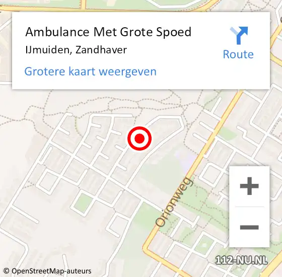 Locatie op kaart van de 112 melding: Ambulance Met Grote Spoed Naar IJmuiden, Zandhaver op 13 juni 2021 21:32