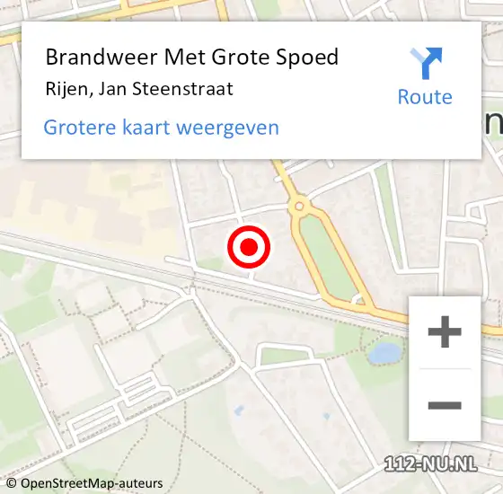 Locatie op kaart van de 112 melding: Brandweer Met Grote Spoed Naar Rijen, Jan Steenstraat op 13 juni 2021 21:41