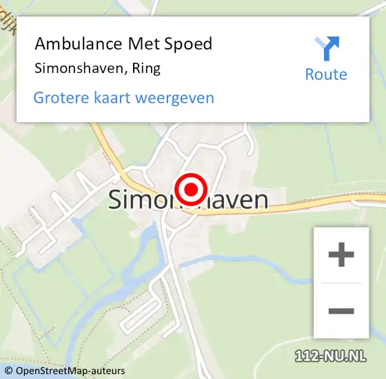 Locatie op kaart van de 112 melding: Ambulance Met Spoed Naar Simonshaven, Ring op 13 juni 2021 21:47