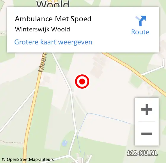 Locatie op kaart van de 112 melding: Ambulance Met Spoed Naar Winterswijk Woold op 13 juni 2021 21:54