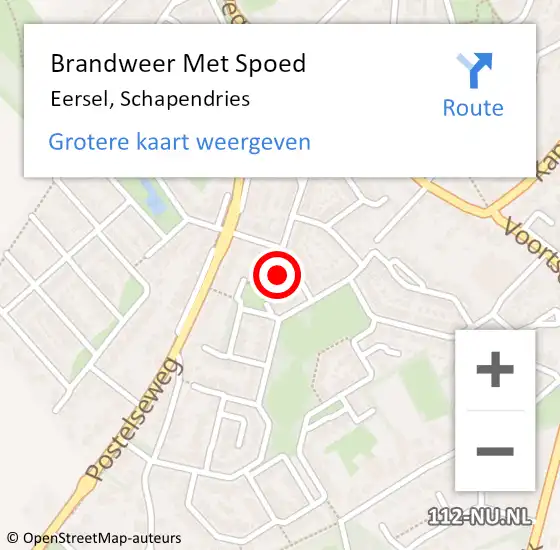 Locatie op kaart van de 112 melding: Brandweer Met Spoed Naar Eersel, Schapendries op 13 juni 2021 22:01