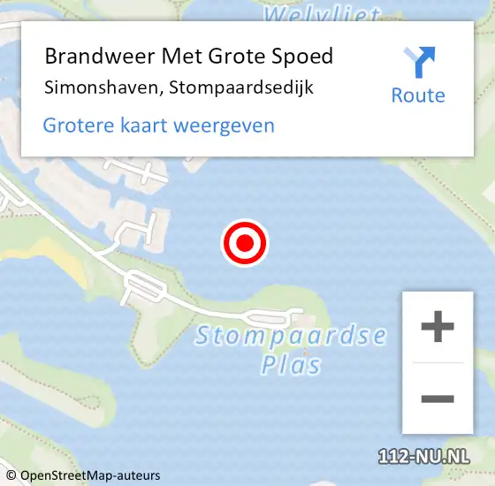 Locatie op kaart van de 112 melding: Brandweer Met Grote Spoed Naar Simonshaven, Stompaardsedijk op 13 juni 2021 22:01