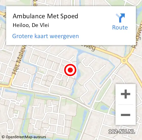 Locatie op kaart van de 112 melding: Ambulance Met Spoed Naar Heiloo, De Vlei op 13 juni 2021 22:05