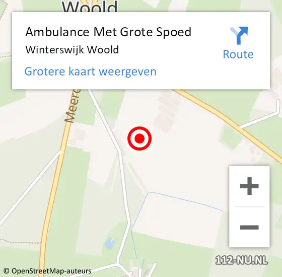 Locatie op kaart van de 112 melding: Ambulance Met Grote Spoed Naar Winterswijk Woold op 13 juni 2021 22:11